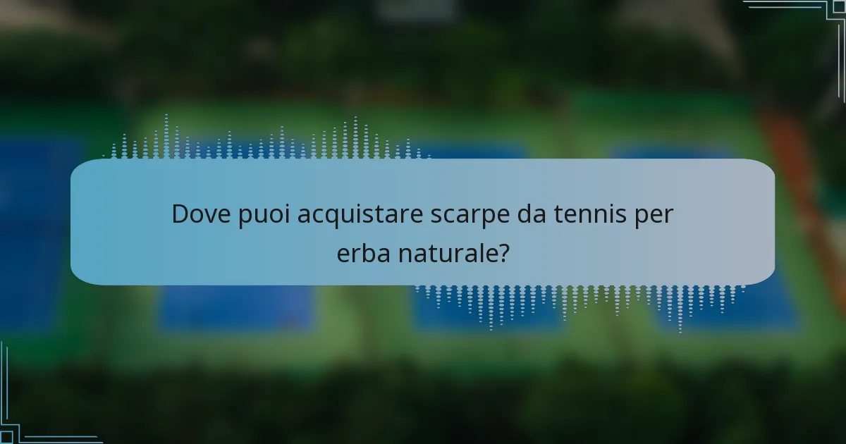 Dove puoi acquistare scarpe da tennis per erba naturale?