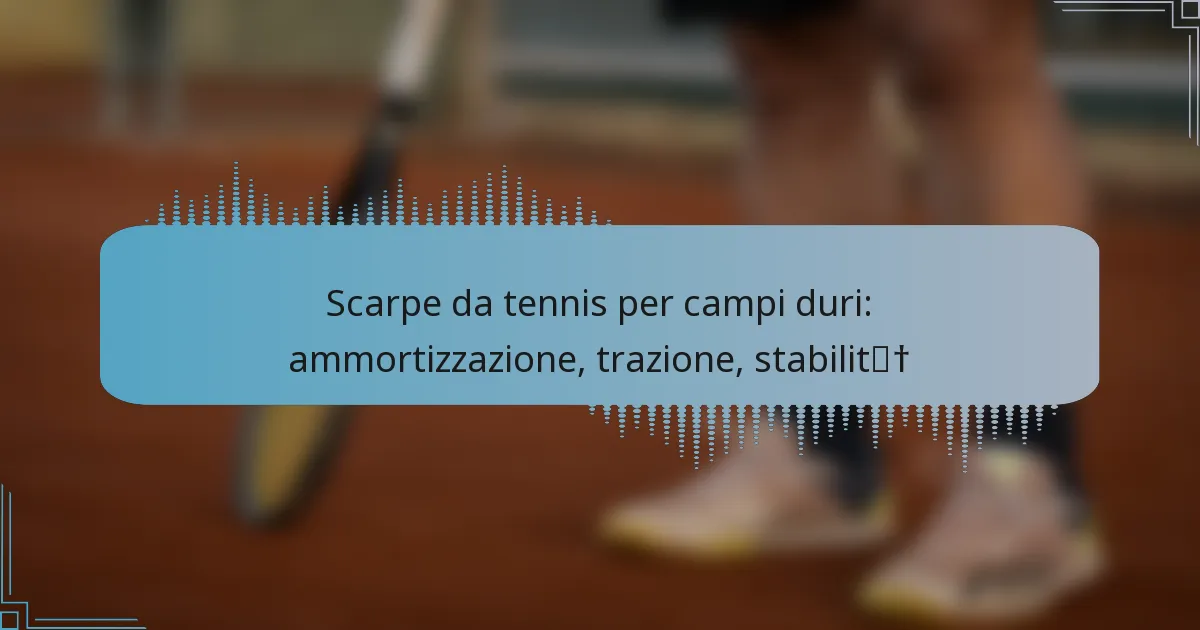 Scarpe da tennis per campi duri: ammortizzazione, trazione, stabilità