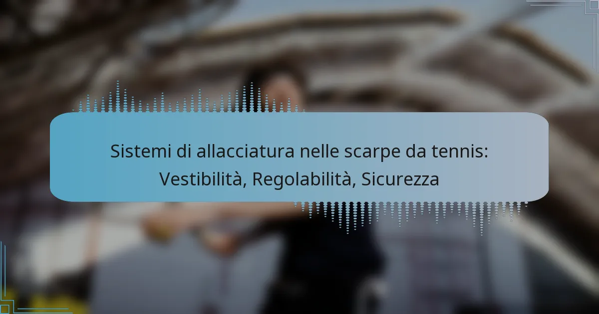 Sistemi di allacciatura nelle scarpe da tennis: Vestibilità, Regolabilità, Sicurezza