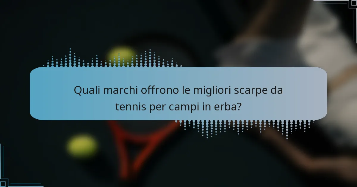 Quali marchi offrono le migliori scarpe da tennis per campi in erba?
