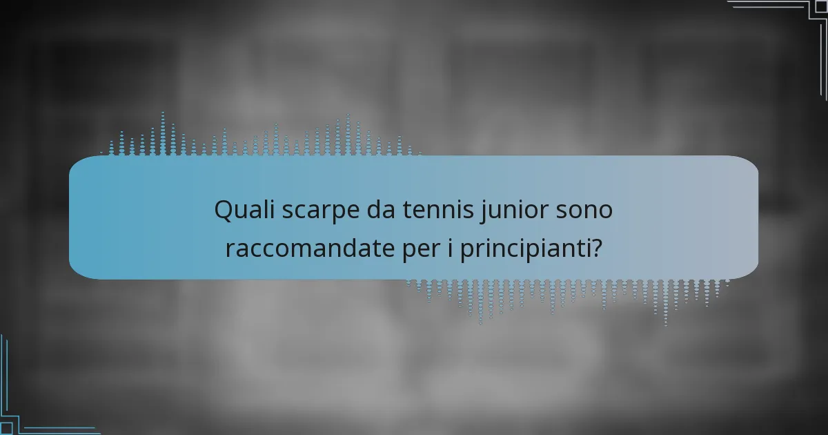 Quali scarpe da tennis junior sono raccomandate per i principianti?